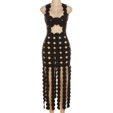Sexy Sleeveless Hollow out High Waist Slim Fit Long Dress