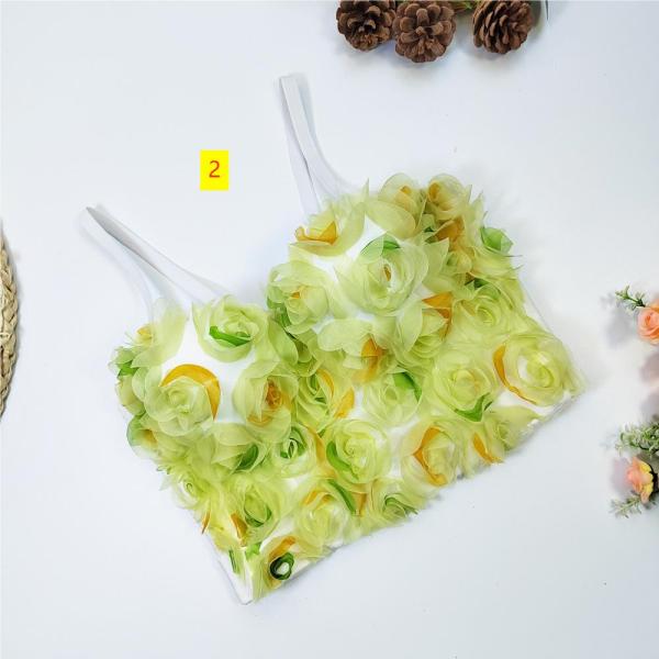 Colored flower bra with salt cute windfish bone strap slim fitting elastic vest