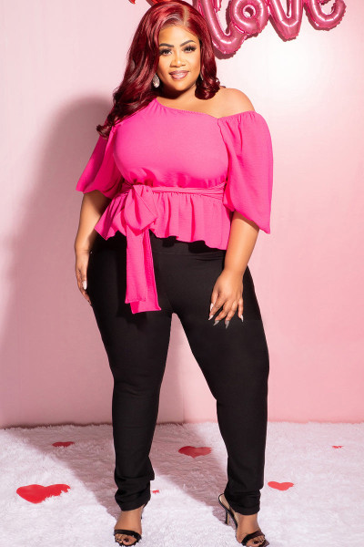 Large Women's Chiffon Strap Off Shoulder Sexy Top