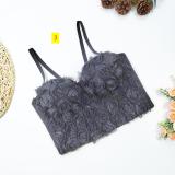 Colored flower bra with salt cute windfish bone strap slim fitting elastic vest