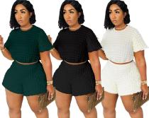 Large Women's Bubble Popcorn Women's Two Piece Set