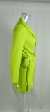 Women's temperament, fashion, solid color, short sleeved suit dress