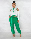 Fashion Splice Hollow Set Two Piece Set