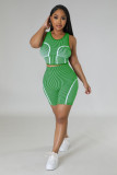 Women's sports vest set casual positioning printing two-piece set