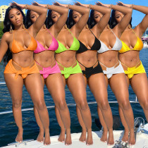 Fashionable and Sexy Spring/Summer Bikini Neck Swimwear 6-color Three Piece Set Fashionable and Sexy Spring/Summer Bikini Neck Swimwear 6-color Three Piece Set