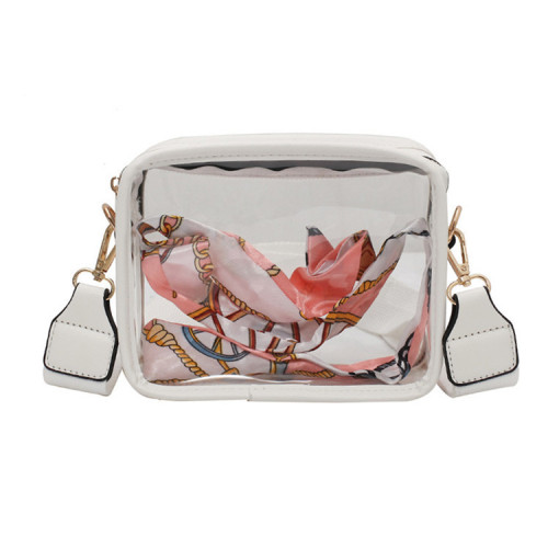 Women's crossbody bag, shoulder strap, small square bag, transparent PVC single shoulder mobile phone bag, storage bag