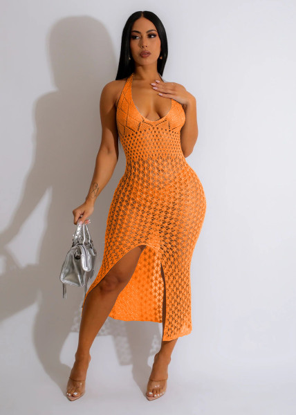 Women's sexy slim knit jacquard sleeveless dress