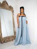 Women's fashion, one shoulder, multiple wearing methods, wide leg jumpsuit with belt