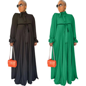 Women's patchwork pleated dress