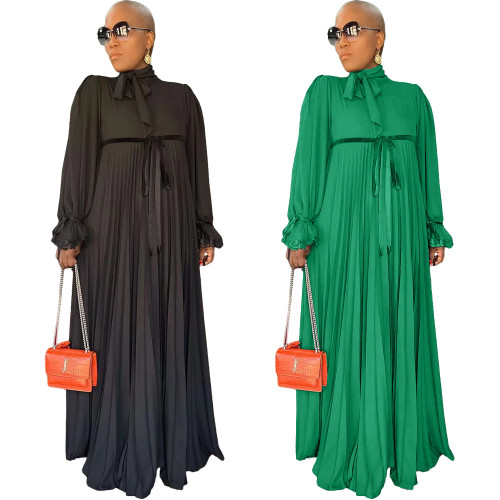 Women's patchwork pleated dress