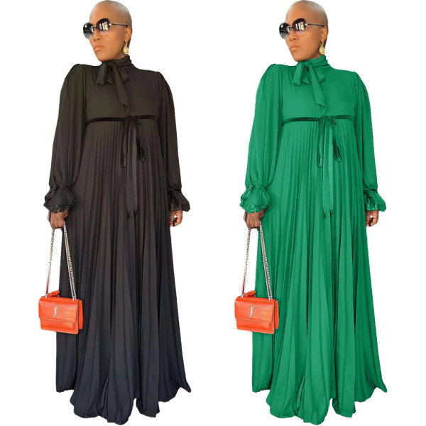 Women's patchwork pleated dress