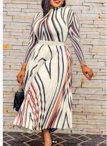 Irregular positioning printed pleated geometric design dress Irregular positioning printed pleated geometric design dress