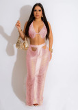 Women's casual and sexy tassel bra beach skirt set