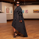 Chiffon oversized shirt Women's irregular lining dress