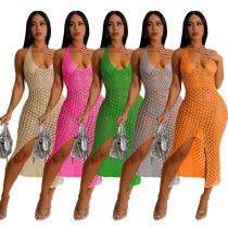 Women's sexy slim knit jacquard sleeveless dress Women's sexy slim knit jacquard sleeveless dress