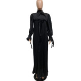 Women's patchwork pleated dress