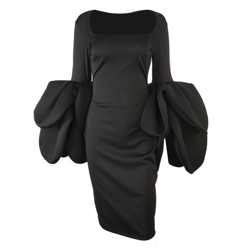 Tight Sexy Dress Fashion Lantern Sleeves Tight Dress