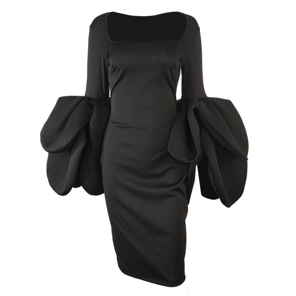 Tight Sexy Dress Fashion Lantern Sleeves Tight Dress