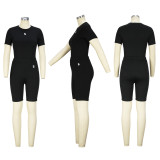 Tight Yoga Pants Set Casual Solid Color Fit Yoga Suit Two Piece Set
