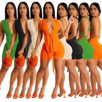 Women's Fashion Jacquard Sexy Strap Top Tank Top Short Two Piece Set Women's Fashion Jacquard Sexy Strap Top Tank Top Short Two Piece Set