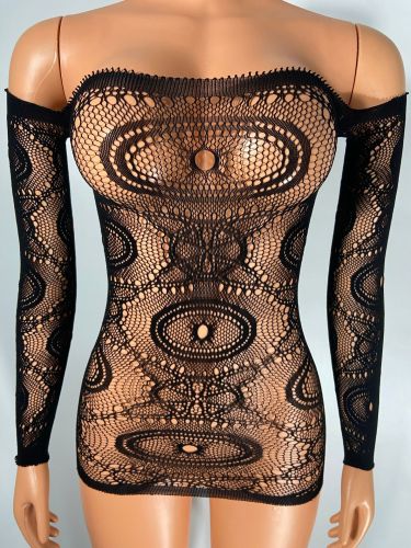 Women's sexy hollowed out mesh pajamas, nightclubs, lace sexy dresses