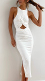 Slim Fit Split Dress Sleeveless Women's Dress