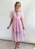 Fashion Multicolor Lantern Sleeve Dress Casual Party Dress