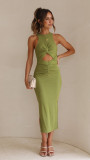 Slim Fit Split Dress Sleeveless Women's Dress