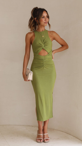 Slim Fit Split Dress Sleeveless Women's Dress