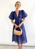 Fashion Multicolor Lantern Sleeve Dress Casual Party Dress