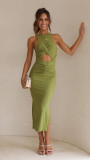 Slim Fit Split Dress Sleeveless Women's Dress