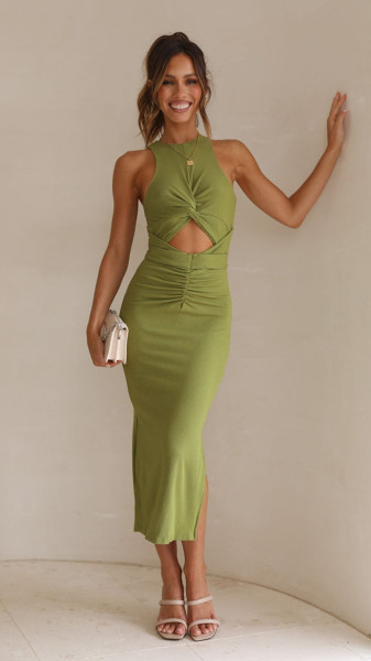 Slim Fit Split Dress Sleeveless Women's Dress