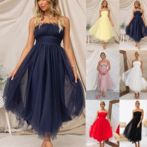 Women's multi color party dress with a bra mesh dress