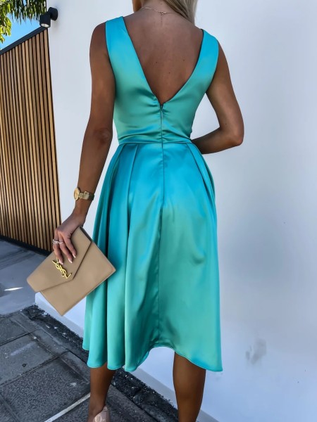 V-neck multi-color dress loose casual sleeveless dress