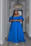Large solid color large hem ruffle patchwork dress skirt