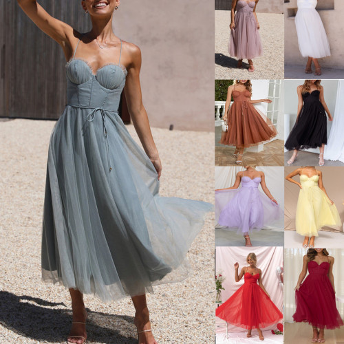 Sexy Strap Casual Dress Multicolor Women's Dress