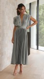 Sexy Pleated Dress INS Casual Loose Zipper Sleeveless Dress