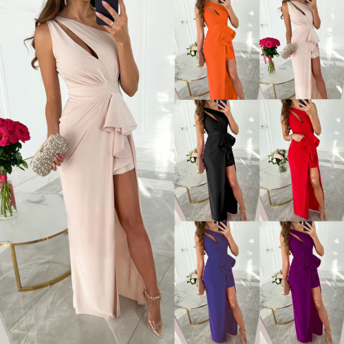 Sexy Oblique Shoulder Dress Multi Color Dress