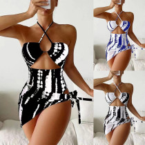 Multicolor One Piece Two Piece Swimwear Printed Hanging Neck Swimwear Multicolor One Piece Two Piece Swimwear Printed Hanging Neck Swimwear