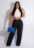Women's linen cotton casual pants, breathable straight tube pants, cotton linen pants