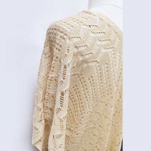 Square striped knitted hollowed out vacation bikini sun protection shirt beach sun protection suit