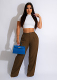 Women's linen cotton casual pants, breathable straight tube pants, cotton linen pants