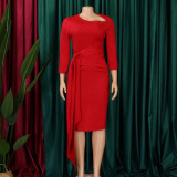 Lace pleated dress