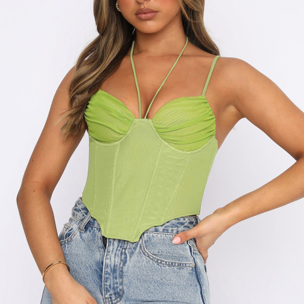 Versatile Slim Fit Hanging Neck Strap Tank Top