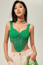 Sexy Elastic Slim Fit Hollow Hook Flower Knitted Tank Top Women's Solid Backless Strap Sexy Elastic Slim Fit Hollow Hook Flower Knitted Tank Top Women's Solid Backless Strap