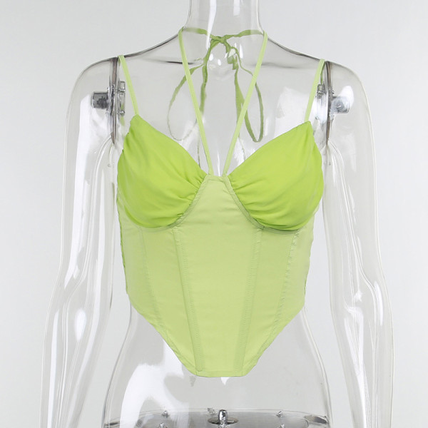 Versatile Slim Fit Hanging Neck Strap Tank Top