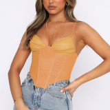 Versatile Slim Fit Hanging Neck Strap Tank Top