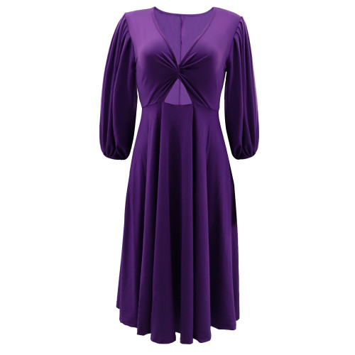 V-neck style waistband cut out hanging A-line dress