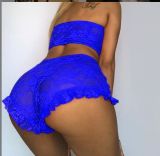 Lace Perspective Hollow out Fun Underwear Sexy Underwear Eyelash Lace Three Point Fun Set