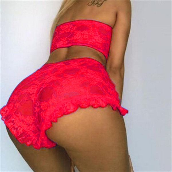 Lace Perspective Hollow out Fun Underwear Sexy Underwear Eyelash Lace Three Point Fun Set